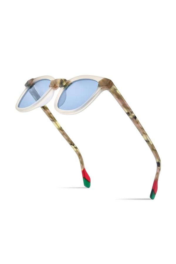 MUTYNE Lunettes de soleil polarisées multicolores en acétate mat pour hommes, lunettes de soleil carrées surdimensionnées UV4