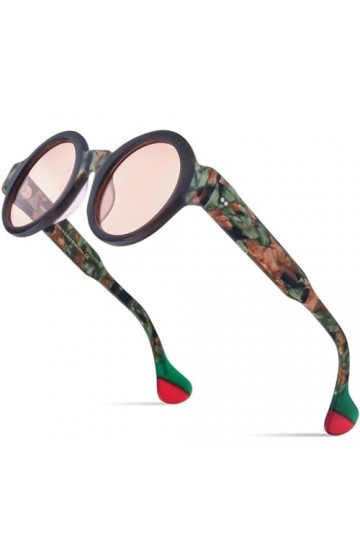 MUTYNE Lunettes de soleil polarisées en acétate mat UV400 hommes rétro grand cercle rond lunettes de soleil à jambes larges f