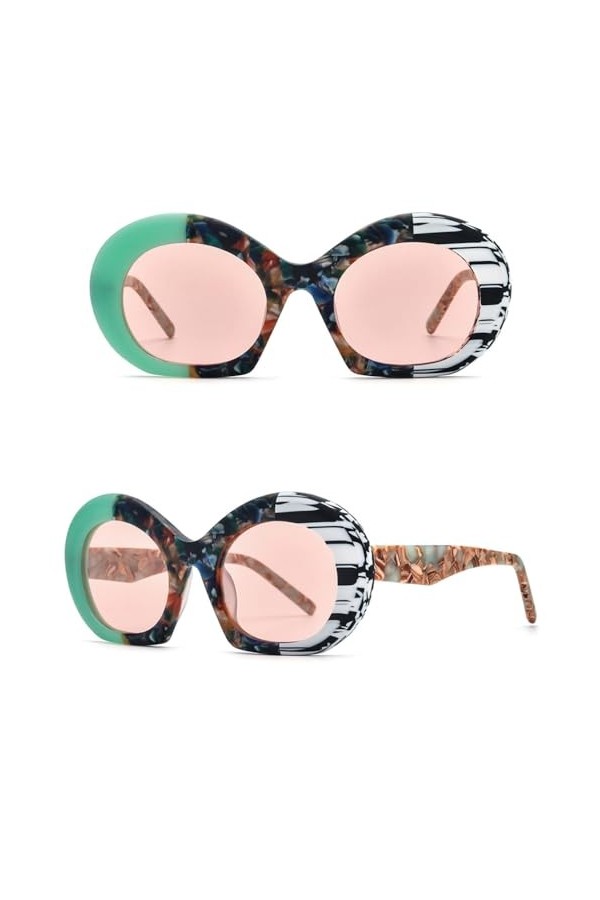 MUTYNE Lunettes de soleil polarisées en acétate mat pour hommes, colorées, rétro, tendance, œil de chat, UV400, nuances pour 