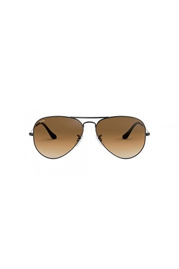 Ray-Ban - Lunette de soleil RB3025 Aviator Large Metal Aviator, Metal Gris/Vert W0879 Gunmetal 
