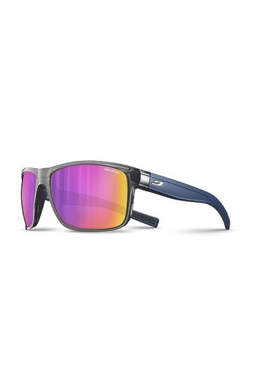 Julbo Renegade Lunettes de Soleil, Noir Translucide Brillant/Bleu, Taille Unique Mixte