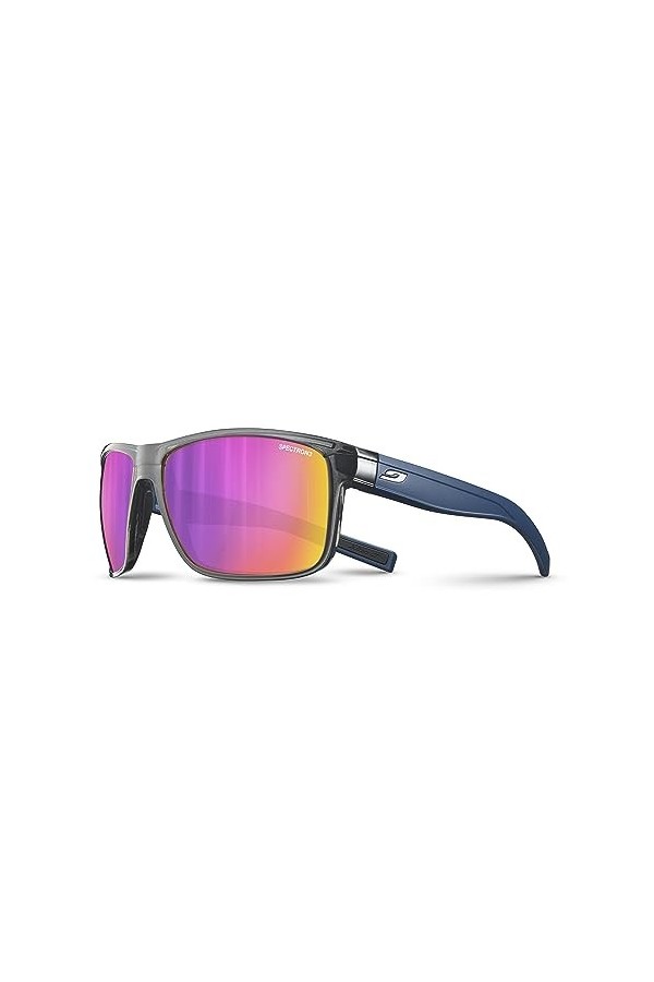 Julbo Renegade Lunettes de Soleil, Noir Translucide Brillant/Bleu, Taille Unique Mixte
