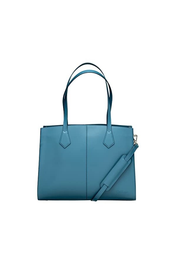 Su.B Sac Fourre Tout Pour Ordinateur Portable 14 Pouces Pour Femme, Cuir Fendu, Sac Fourre Tout de Travail Avec Sangle de Bag