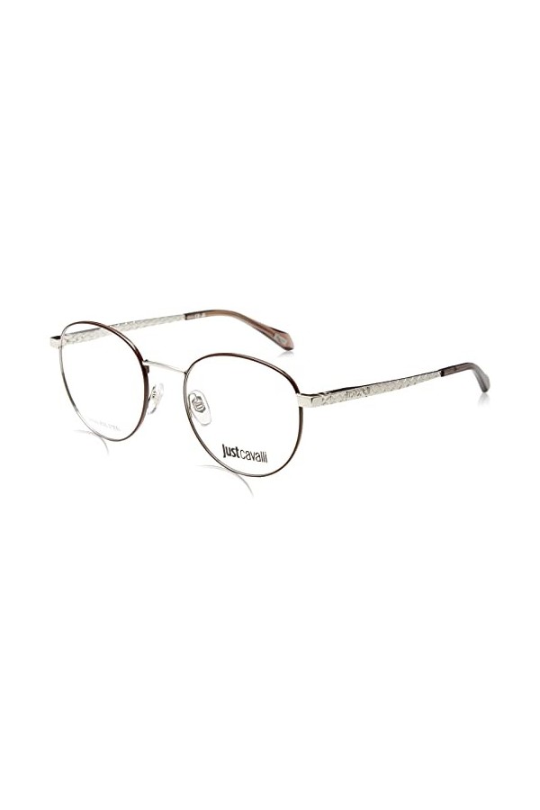 Just Cavalli VJC017 Lunettes de Soleil, Shiny PALLADIUMW/Brown Parts, 51 Unisexe Adultes