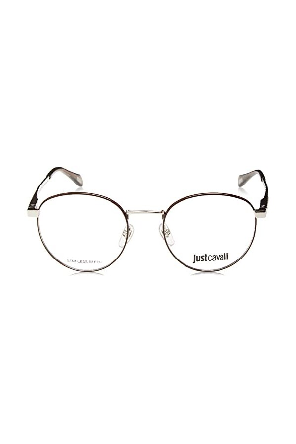 Just Cavalli VJC017 Lunettes de Soleil, Shiny PALLADIUMW/Brown Parts, 51 Unisexe Adultes