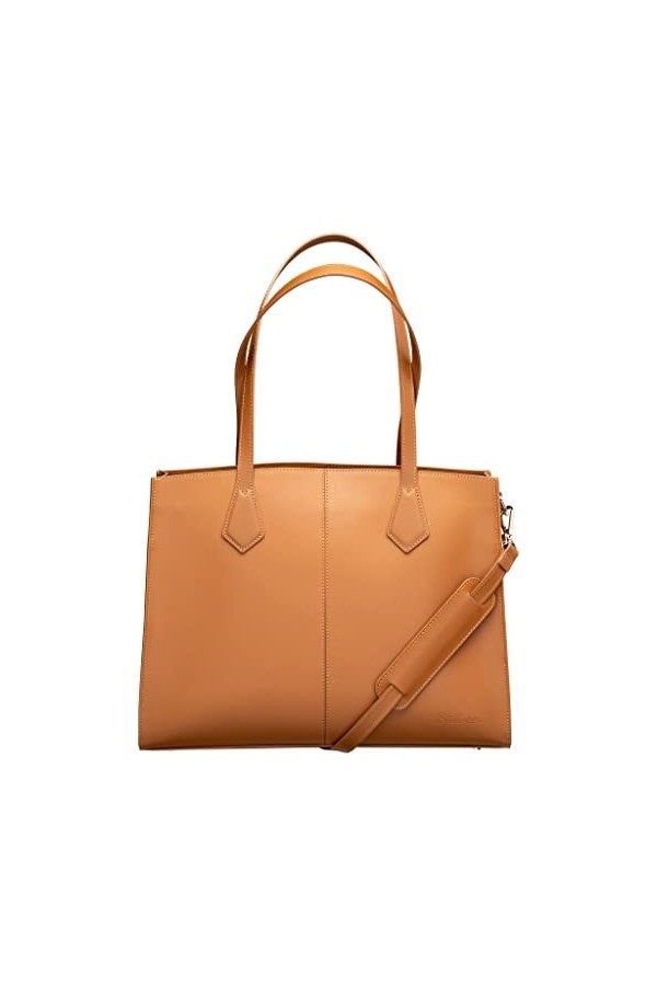 Su.B Sac Fourre Tout Pour Ordinateur Portable 14 Pouces Pour Femme, Cuir Fendu, Sac Fourre Tout de Travail Avec Sangle de Bag