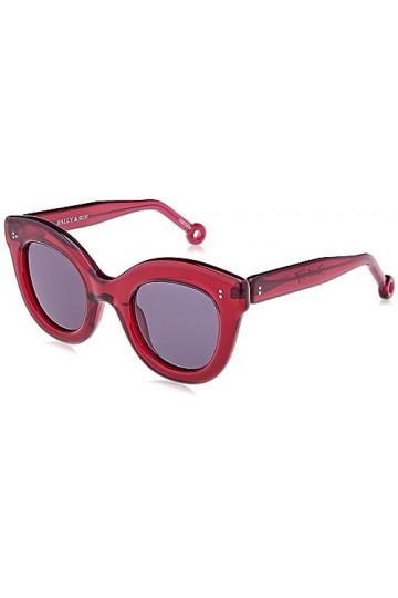 Hally & Son Hs875s Lunettes de Soleil, Bordeaux, 48 Femme