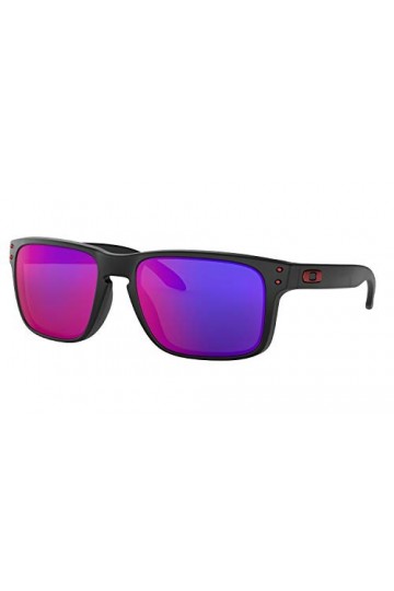 Oakley Holbrook Lunette de soleil, Matte Black/Positive Red Iridium, Taille Unique