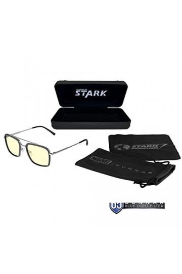 Gunnar Lunettes de soleil pour jeux et ordinateurs | Édition Stark Industries | Monture en acier inoxydable, teinte des verre