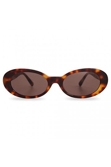 MessyWeekend Lunettes de Soleil pour Hommes & Femmes avec Cadre Ovale en Acétate et verres légers Cat-Eye - Verres avec Prote
