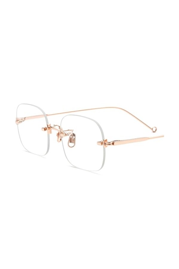 Lunettes de Soleil sans Monture Femmes Luxe Mode Alliage Lunettes de Soleil Hommes avec Miroir Nylon,Rose,Taille Unique