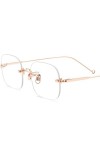 Lunettes de Soleil sans Monture Femmes Luxe Mode Alliage Lunettes de Soleil Hommes avec Miroir Nylon,Rose,Taille Unique