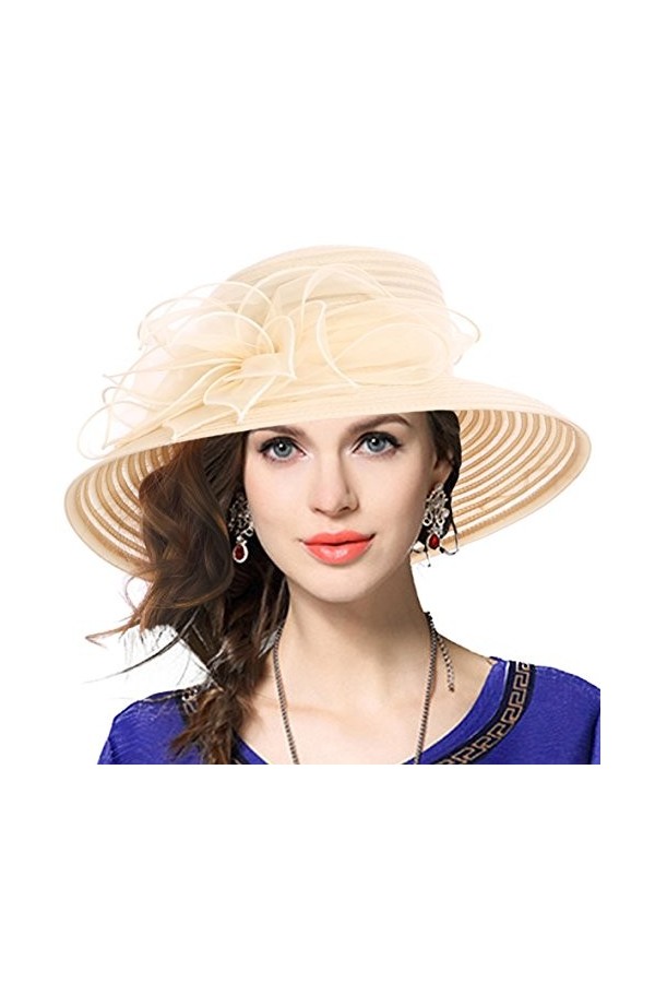 VECRY Femmes Derby Church Capelines Baptism Dress Tea Party Chapeaux de Mariage Noir,Taille M 