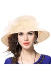 VECRY Femmes Derby Church Capelines Baptism Dress Tea Party Chapeaux de Mariage Noir,Taille M 
