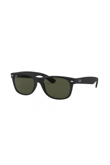 Ray-Ban Unisex-Adultes Nouveau Wayfarer Ray-Ban Nouveau Wayfarer Lunettes de soleil, RB 2132 52 622 52 mm Matte Black, Green 