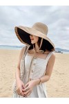Capeline Femme Large Bord Chapeau de Soleil Réversible Coton Respirant Casquette Visière UPF50+ Anti-UV Protection Solaire Bo