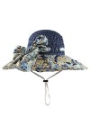 Meliyya Chapeau de paille pour femme - Chapeau de paille à large bord pliable - Chapeau dété - Fleurs - Chapeau de plage, a-