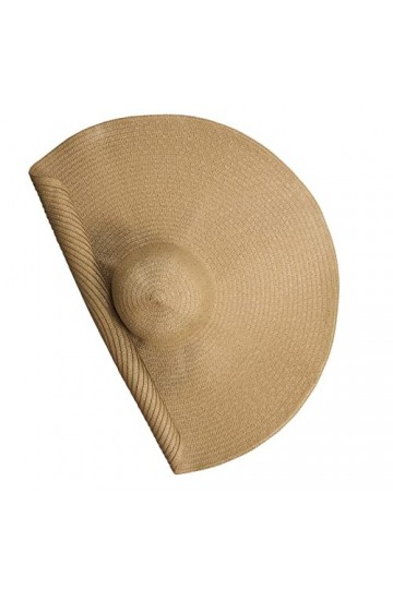 QH-Shop Chapeau Paille Femme Été Chapeau de Soleil Large Bord Léger Respirable Chapeau de Plage Pliable Protection UV pour Vo