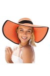 Ysoazgle Femme Chapeau de Soleil Large Disquette Bord Chapeau UV Protection Dété Rose Clair 