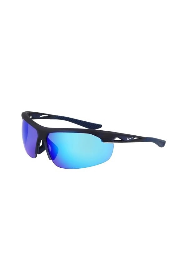 Nike WINDTRACK M FV2398 Sunglasses, Colour: 451 Matte Obsidian/Blue Mirror, Taille Unique Unisex