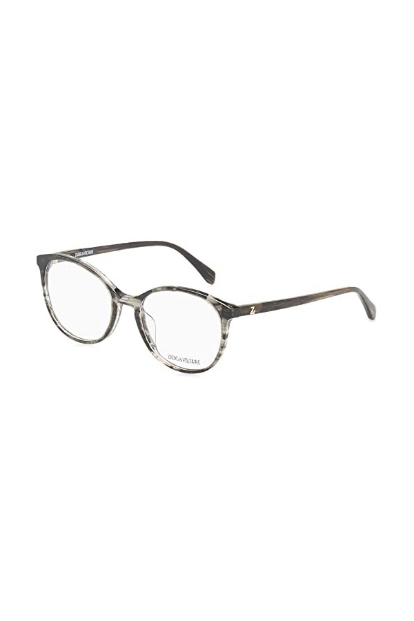 Zadig & Voltaire Vzv317 Lunettes de Soleil, Havane Grise rayée Brillante, 52 Femme