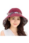 HAPEE Femme Capelines de Soleil Soleil Réglable Coton Large Bord Visière Eté Plage Voyage UPF UV