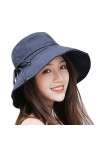 HAPEE Femme Capelines de Soleil Soleil Réglable Coton Large Bord Visière Eté Plage Voyage UPF UV