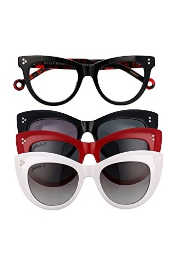 Hally & Son HS805V06 Lunettes de Soleil, Black-Multicolor, 50 Femme