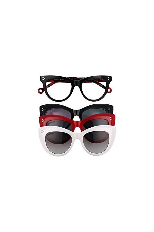 Hally & Son HS805V06 Lunettes de Soleil, Black-Multicolor, 50 Femme