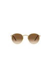 Ray-Ban Round Metal RB 3447 Lunettes de Soleil Homme Or/Marron Clair Shaded 50/21/145, Doré/marron clair, 50/21/145