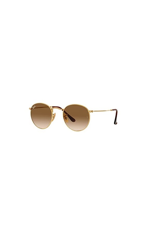 Ray-Ban Round Metal RB 3447 Lunettes de Soleil Homme Or/Marron Clair Shaded 50/21/145, Doré/marron clair, 50/21/145