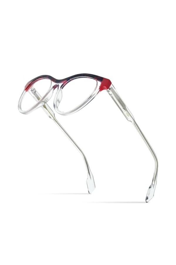 MUTYNE Lunettes en acétate multicolores monture femmes lunettes œil de chat lunettes de lunettes pour dames, Transparent, tai