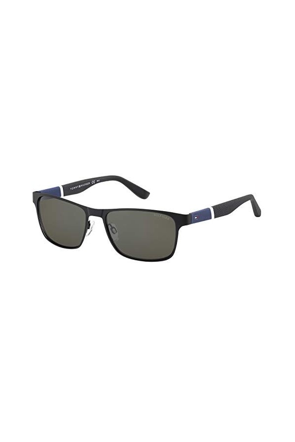 Tommy Hilfiger Lunettes de Soleil TH 1283/S Black Blue/Brown Grey 55/16/140 homme