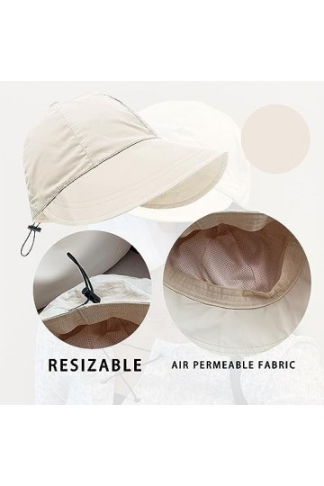 1pcs Chapeau Pare-Soleil Femme Beige avec 1 Paire De Manches De Protection Solaire, Chapeau De Plage De Protection Solaire, C