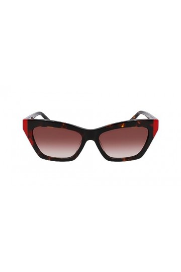 DKNY DK547S Lunettes de Soleil, Dark Tortoise/Red, Taille Unique Femme