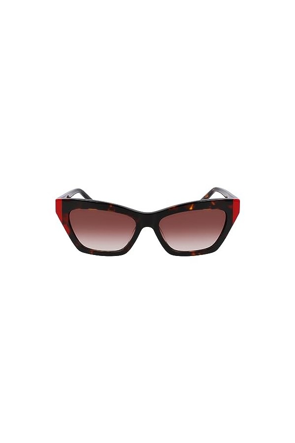 DKNY DK547S Lunettes de Soleil, Dark Tortoise/Red, Taille Unique Femme