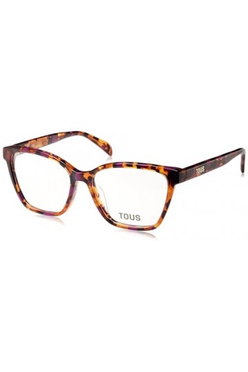 TOUS Eyeglass Frame Vtob94 Shiny 53/16/135 Femme Lunettes de Soleil, Orange Brillant/Violet Havana