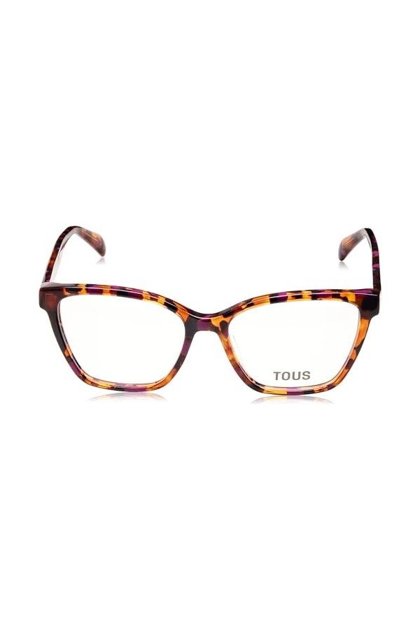 TOUS Eyeglass Frame Vtob94 Shiny 53/16/135 Femme Lunettes de Soleil, Orange Brillant/Violet Havana