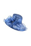 YUEMING Chapeau de Mariage Femme Capeline Chapeau de Soleil Pliable Organza Casquette Chapeau dEglise Cérémonie de Bibi Fasc
