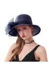 Naimo Chapeau en organza pour femme - Église Kentucky Derby - Élégant nœud large - Chapeau de mariée - Chapeau de mariage, be