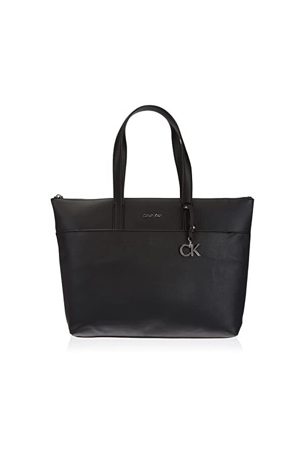 Calvin Klein Must Shopper LG avec Poche Femme, CK Black, Medium
