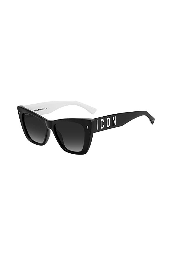 DSQUARED2 ICON Icon 0006/S Lunettes de Soleil, Noir/Blanc/Gris Black White/Grey Shaded , 53 Femme