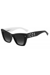 DSQUARED2 ICON Icon 0006/S Lunettes de Soleil, Noir/Blanc/Gris Black White/Grey Shaded , 53 Femme