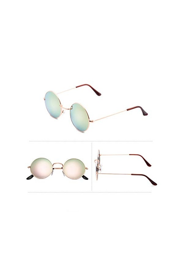 NIFG Lunettes de soleil pour femmes conduisant des lunettes de soleil rondes rétro, B