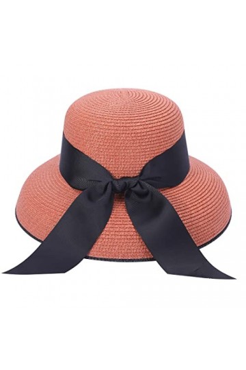 Harssidanzar Chapeau Paille Femme Protection Solaire Chapeau de Paille Chapeaux de Plage été Pliable Disquette Voyage Soleil 