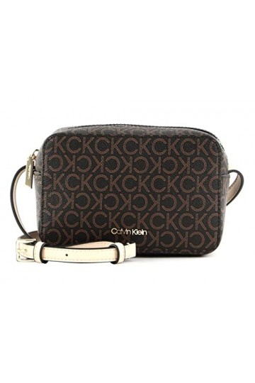 Calvin Klein Sac Bandoulière Femme Ck Must Camera Bag Mono Petit Modèle, Marron Brown Mono , Taille Standard