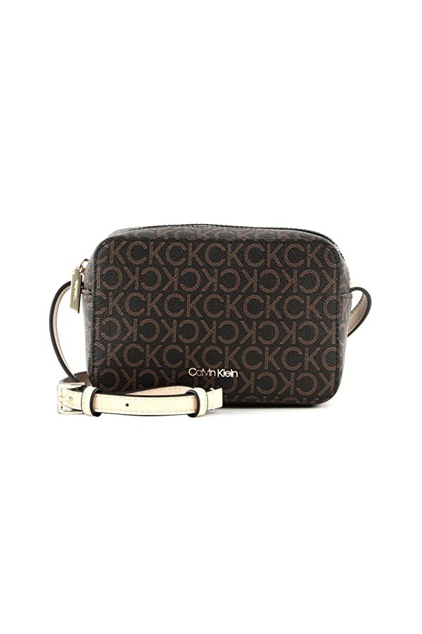 Calvin Klein Sac Bandoulière Femme Ck Must Camera Bag Mono Petit Modèle, Marron Brown Mono , Taille Standard