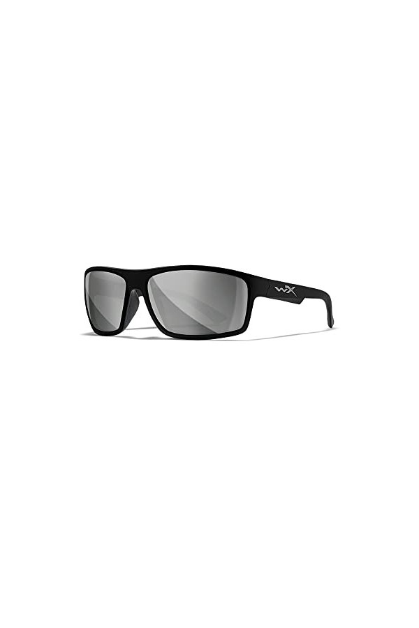 Wiley X Wx Peak Lunettes de Soleil, Noir Brillant, S-M Mixte