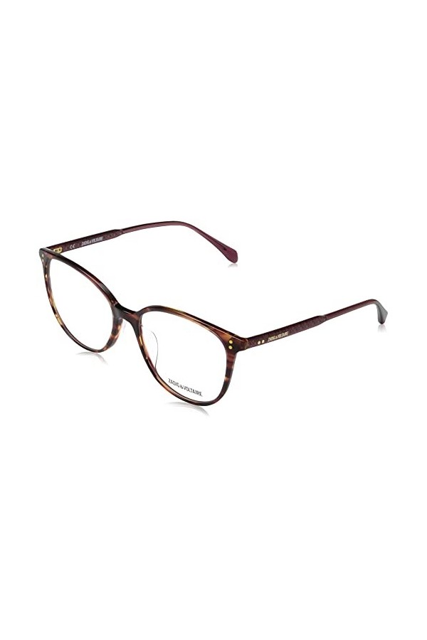 Zadig & Voltaire Vzv333 Lunettes de Soleil, Shiny Striped Havana, 53 Femme