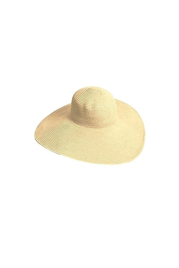TININNA Femmes Capeline Chapeau Soleil Paille Pliage Large Grand Brim Disquette Chapeau de Plage dété Anti UV Blanc